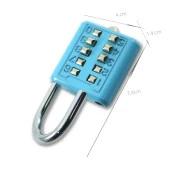 Şifreli Asma Kilit Mavi 10 Haneli Anahtarsız Güvenlik Bavul Valiz Çanta Okul Spor Salonu - 5