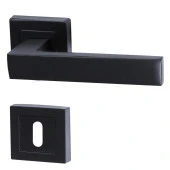 Avanti Mat Siyah Kare Rozetli Oda Kapı Kolu Metal Sağa Sola Uygun (1 TAKIM) thumbnail 3
