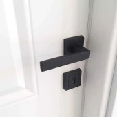 Avanti Mat Siyah Kare Rozetli Oda Kapı Kolu Metal Sağa Sola Uygun (1 TAKIM) thumbnail 5