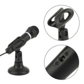 3.5MM Jack Girişli Masaüstü Bilgisayar Mikrofonu - Siyah Kürsü Mikrofonu - 4