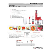 Kenwood HDP204RD 1000 W Blender Seti - 3