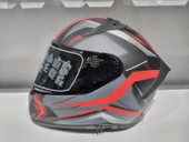 KASK MTS PRO 801 TWILIGHT GÜNEŞ GÖZLÜKLÜ MAT GRİ/KIRMIZI - 1