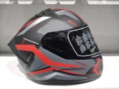 KASK MTS PRO 801 TWILIGHT GÜNEŞ GÖZLÜKLÜ MAT GRİ/KIRMIZI - 2