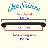 Simay Mobilya Mutfak Dolabı Çekmece Dolap Kapak Kulpu Düz Metal Kulpları Kulbu Kulpu 160 Mm Siyah - 2