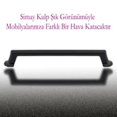 Simay Mobilya Mutfak Dolabı Çekmece Dolap Kapak Kulpu Düz Metal Kulpları Kulbu Kulpu 160 Mm Siyah - 3