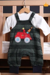 Babyhola Erkek Bebek Salopet Badi 2'li Takım 2203 - 1