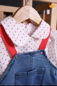 Babyhola 2'li Kot Jile Gömlek Kız Bebek Çocuk Elbise Takım - 4