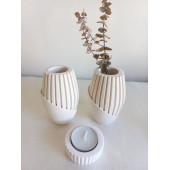 2 Lİ BEYAZ ISKANDİNAV PAMPAS VAZO - 4