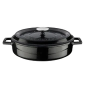 Lava Döküm Çok Amaçlı Yayvan Sığ Tencere Trendy Çap 28cm Siyah thumbnail 1