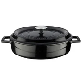 Lava Döküm Çok Amaçlı Yayvan Sığ Tencere Trendy Çap 32cm Siyah thumbnail 1