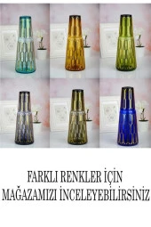 Altıgen Motifli Yaldızlı Cam Bardaklı Başucu Sürahisi 1 L Gri - 2