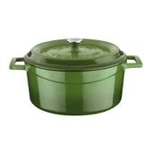 Lava Döküm Derin Yuvarlak Tencere Trendy Çap 24cm Yeşil thumbnail 1