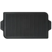 Lava Döküm Griddle Bir Tarafı Düz Diğer Tarafı Izgara Yüzeyli Metal Kulplu Ölçü 26x47cm thumbnail 3