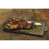 Lava Döküm Griddle Bir Tarafı Düz Diğer Tarafı Izgara Yüzeyli Metal Kulplu Ölçü 26x47cm thumbnail 5