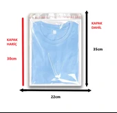 100 Adet (22X30+5) Opp Jelatin Bantlı Yapışkanlı Naylon Poşet thumbnail 2