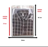 100 Adet (26X37+5) Opp Jelatin Bantlı Yapışkanlı Naylon Poşet thumbnail 2