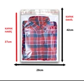 100 Adet (28X37+5) Opp Jelatin Bantlı Yapışkanlı Naylon Poşet thumbnail 2