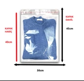 100 Adet (30X40+5) Opp Jelatin Bantlı Yapışkanlı Naylon Poşet thumbnail 2