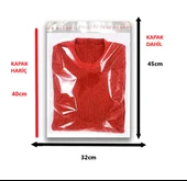 100 Adet (32X40+5) Opp Jelatin Bantlı Yapışkanlı Naylon Poşet thumbnail 2