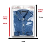 100 Adet (40X50+5) Opp Jelatin Bantlı Yapışkanlı Naylon Poşet thumbnail 2