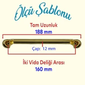 Simay Mobilya Mutfak Dolabı Çekmece Dolap Kapak Kulpu Düz Metal Kulpları Kulbu Kulpu 160 Mm Altın thumbnail 2