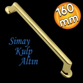 Simay Mobilya Mutfak Dolabı Çekmece Dolap Kapak Kulpu Düz Metal Kulpları Kulbu Kulpu 160 Mm Altın thumbnail 1