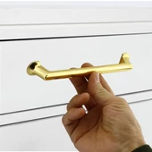 Simay Mobilya Mutfak Dolabı Çekmece Dolap Kapak Kulpu Düz Metal Kulpları Kulbu Kulpu 160 Mm Altın thumbnail 6
