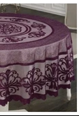 Bella Raşel Örme Tül Osmanlı Desen Yuvarlak Masa Örtüsü MOR - 4