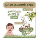 Baby Turco Doğadan 6 Beden Xlarge 128'Li Bebek Bezi - 1