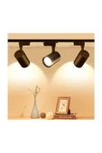 1 Metre Raylı 3 Adet 30w Led Ray Spot Led Vitrin Mağaza Armatürü Siyah Kasa - 1