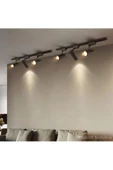 Siyah Kasa Günışığı 6 Adet 30w Ray Spot Vitrin Armatürü 2 mt Raylı Spot Lamba - 1