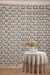 YAPRAK MODEL TÜL VİZON RENK TEK KANAT Hazır Pileli Fon Perde 300*260 thumbnail 2