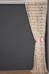 YAPRAK MODEL TÜL VİZON RENK TEK KANAT Hazır Pileli Fon Perde 300*260 thumbnail 6