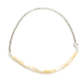 925 Ayar Gümüş Sedef Taşlı Halhal Bileklik thumbnail 1