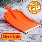 Plastik Faryap Kar Küreme Küreği Ahır Gübre Hayvan Pisliği Temizleme Turuncu 33x38 cm Kürek thumbnail 1