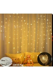 Kalp Şeklinde Gün Işığı Perde Led Fişli 2x1,50 cm - 1