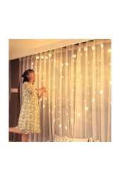 Kalp Şeklinde Gün Işığı Perde Led Fişli 2x1,50 cm - 2