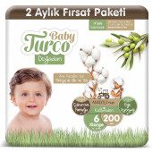 Baby Turco Doğadan 6 Numara X Large 200'lü Bebek Bezi - 1