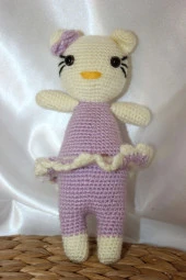 Hello Kitty Amigurumi El İşi Doğal Buzyy Doğal Oyuncak Uyku Arkadaşı - 4