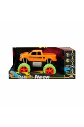 1:18 Uzaktan Kumandalı Neon Jumbo Weels Usb Şarjlı Araba 26 Cm. - Turuncu Pickup - 5