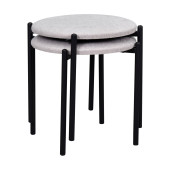 Vilinze Nil Siyah Metal Ayak İstiflenebilir Mutfak-Balkon Taburesi (2 Adet) - 2