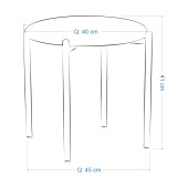 Vilinze Nil Siyah Metal Ayak İstiflenebilir Mutfak-Balkon Taburesi (2 Adet) - 5