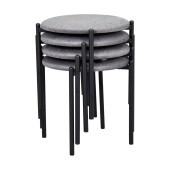 Vilinze Nil Siyah Metal Ayak İstiflenebilir Mutfak-Balkon Taburesi (4 Adet) - 1