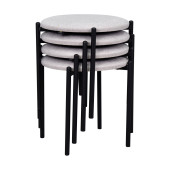 Vilinze Nil Siyah Metal Ayak İstiflenebilir Mutfak-Balkon Taburesi (4 Adet) - 2