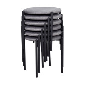 Vilinze Nil Siyah Metal Ayak İstiflenebilir Mutfak-Balkon Taburesi (6 Adet) - 1