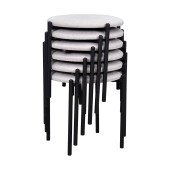 Vilinze Nil Siyah Metal Ayak İstiflenebilir Mutfak-Balkon Taburesi (6 Adet) - 2