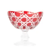 Kesme Cam Kase Dondurmalık Dalgalı Kırmızı Renk - 2