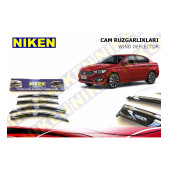 Fiat Egea Hb - Sedan Uyumlu 2015-2025 Kromlu Cam Rüzgarlığı 4'lü - 1