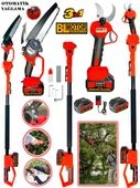Eisenn Alman 3 Lü Set Red Lx Kömürsüz Motor Otomatik Yağlamalı Dal Kesme + Budama Makası + Teleskopik Uzatma - 1