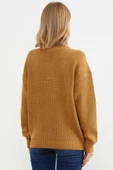 Yarım Balıkçı Yaka  Fermuarlı Yün Triko Kazak - Güneş thumbnail 6